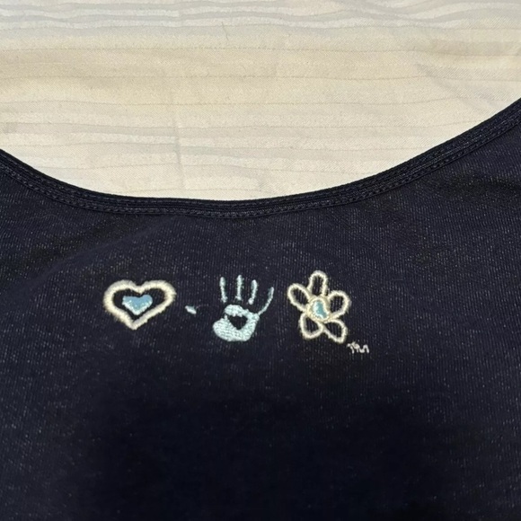 Vintage y2k Mudd Youth XL Baby Tank Embroidered Built In Bra Blue - Picture 3 of 9